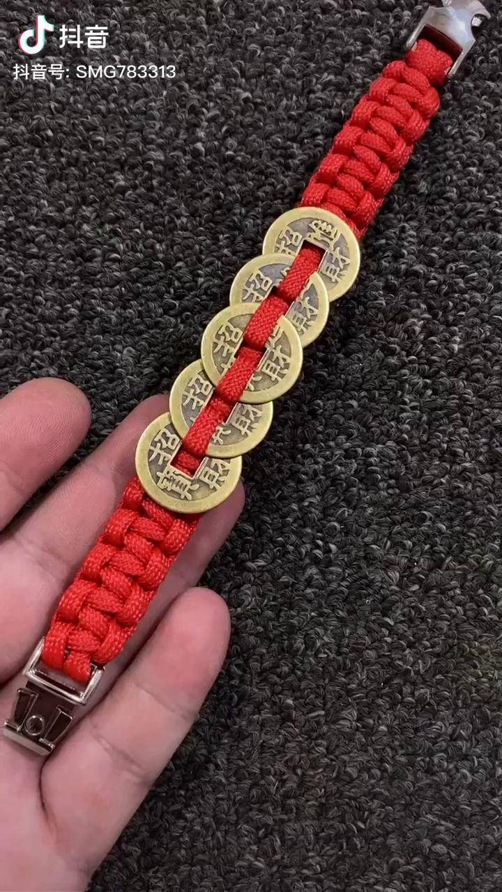 招财进宝新式铜钱元宝型编织,多多支持,有激励就有动力了亲们手工编织