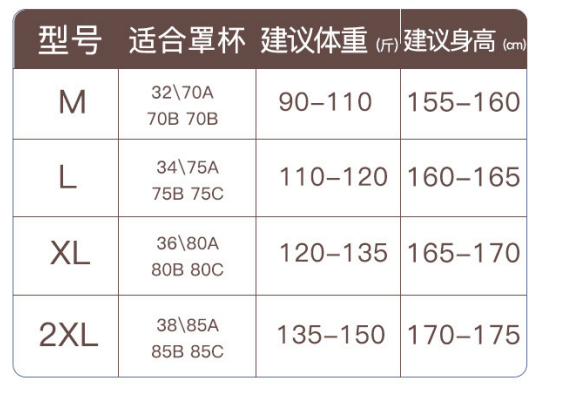 隐形内衣尺码_内衣尺码对照表(3)