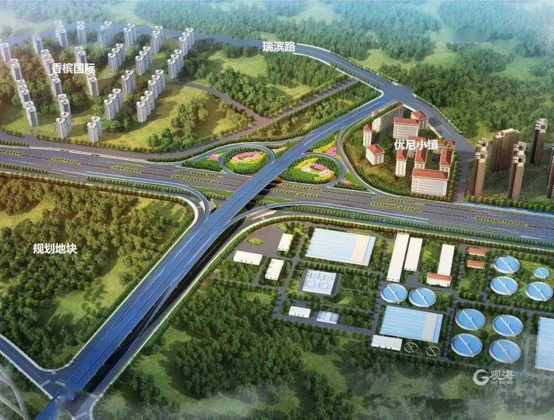 据悉,环湾路—长沙路立交桥采用西侧对称双环式部分苜蓿叶形立交方案.