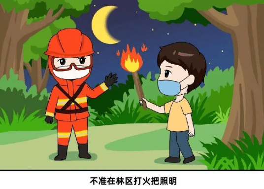 森林防火宣传 卡通画图片