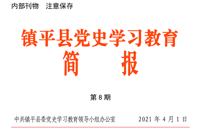 镇平县党史学习教育简报第八期