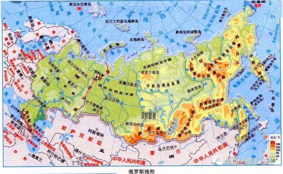 俄罗斯主要河流分布图图片