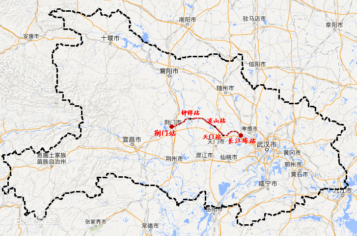 長荊鐵路各站點:荊門站 ,鍾祥站,京山站,天門站,長江埠站來源:長江雲