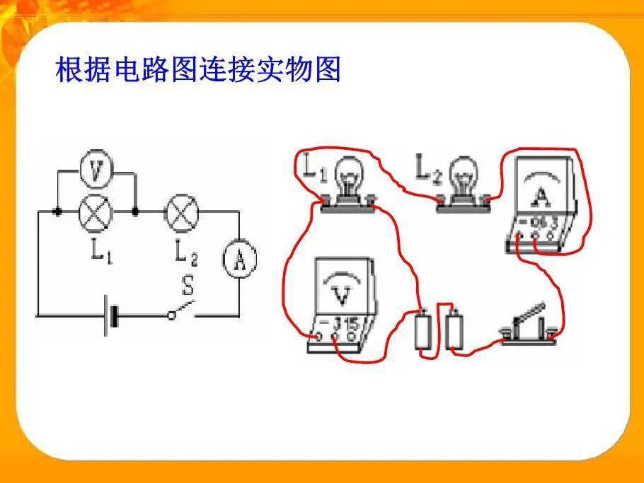 初中物理电学电路图实物图画法