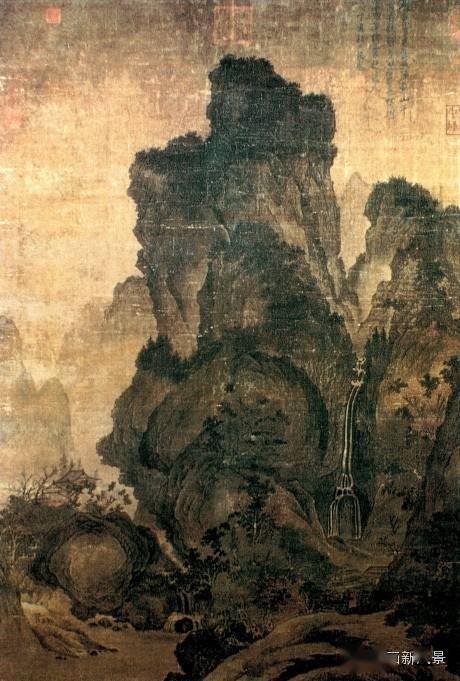 则以早于"李家山水"的诗人王维为宗,传说王维画画笔意纵横,极有天赋
