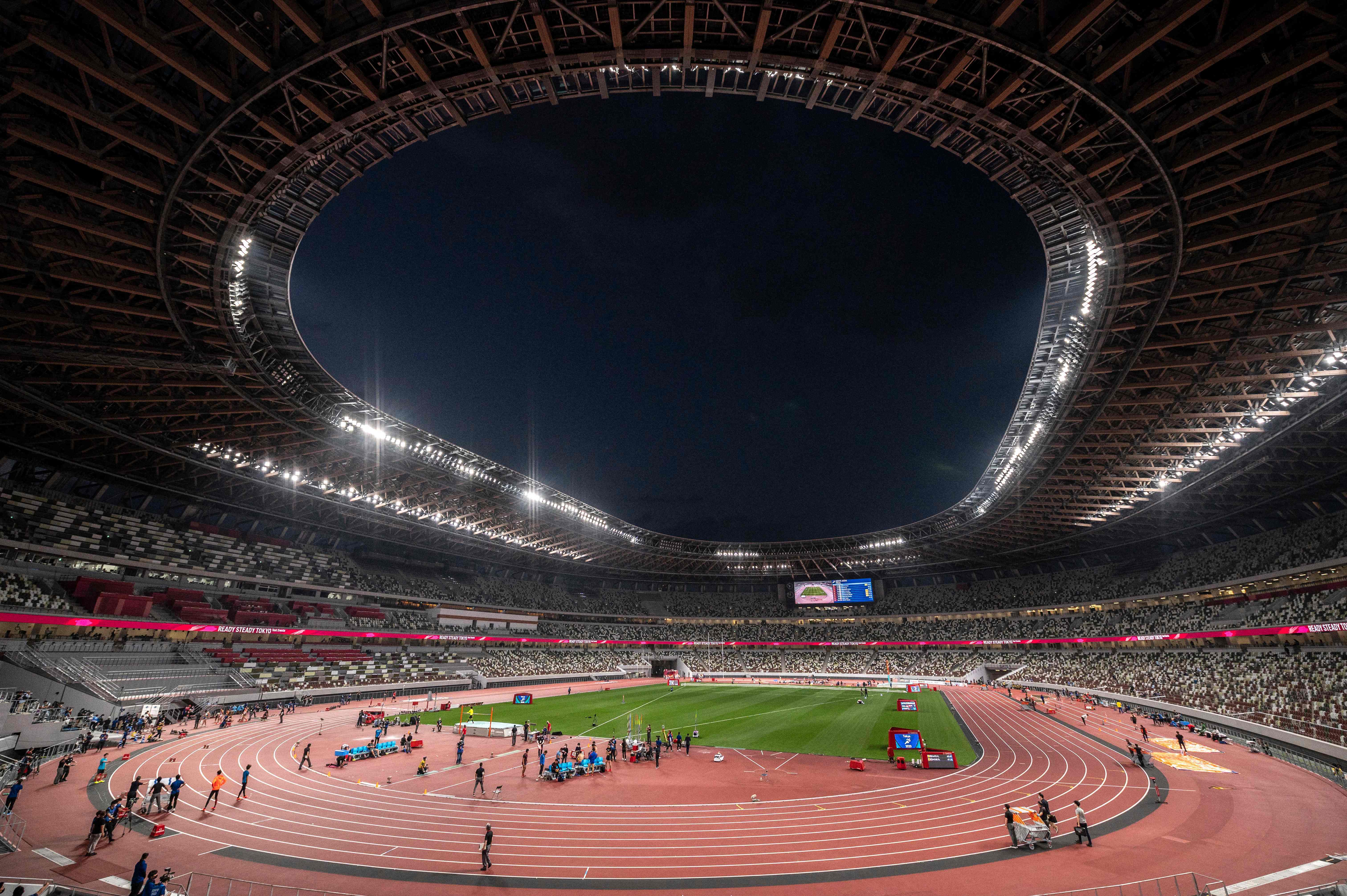 东京奥运会田径测试赛在东京奥林匹克体育场举行