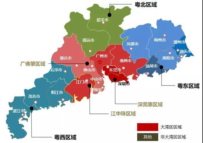 6969广东省城市区域划分:按地理视角划分为大湾区区