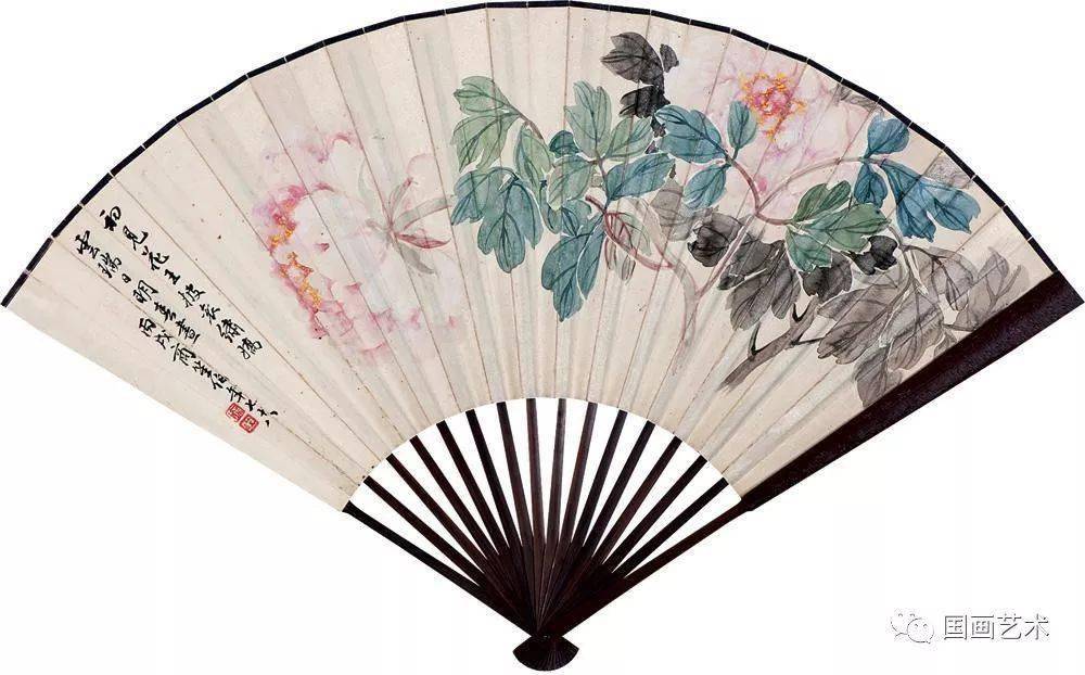香风拂暑气名家牡丹扇面欣赏