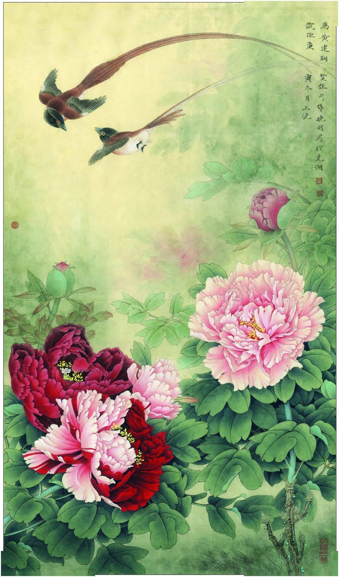 李晓明工笔牡丹长寿永昌绘制步骤