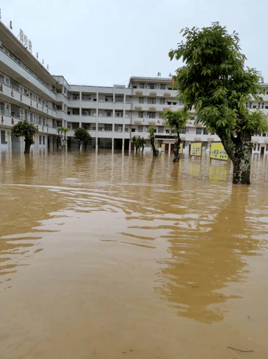 严重广东韶关暴雨部分学校停课多处道路被淹多辆车遭水浸