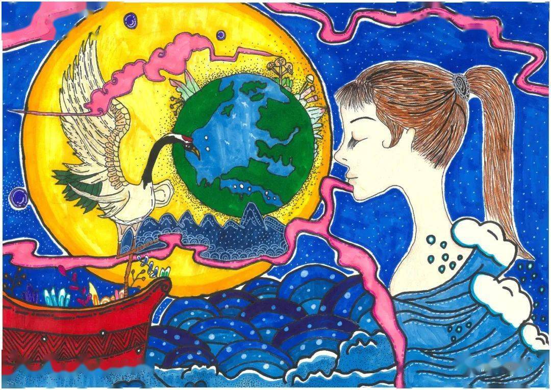 芒市小画家笔下的生物多样性画作超赞