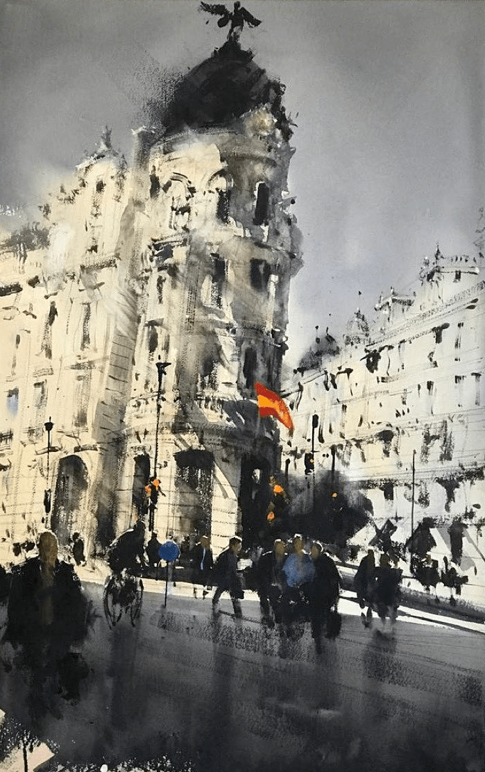 乌拉圭水彩画家alvarocastagnet作品欣赏街景系列一