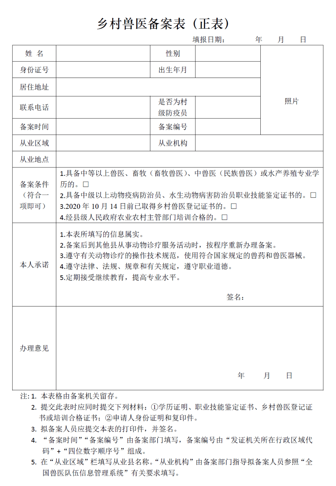 乡村兽医登记证图片