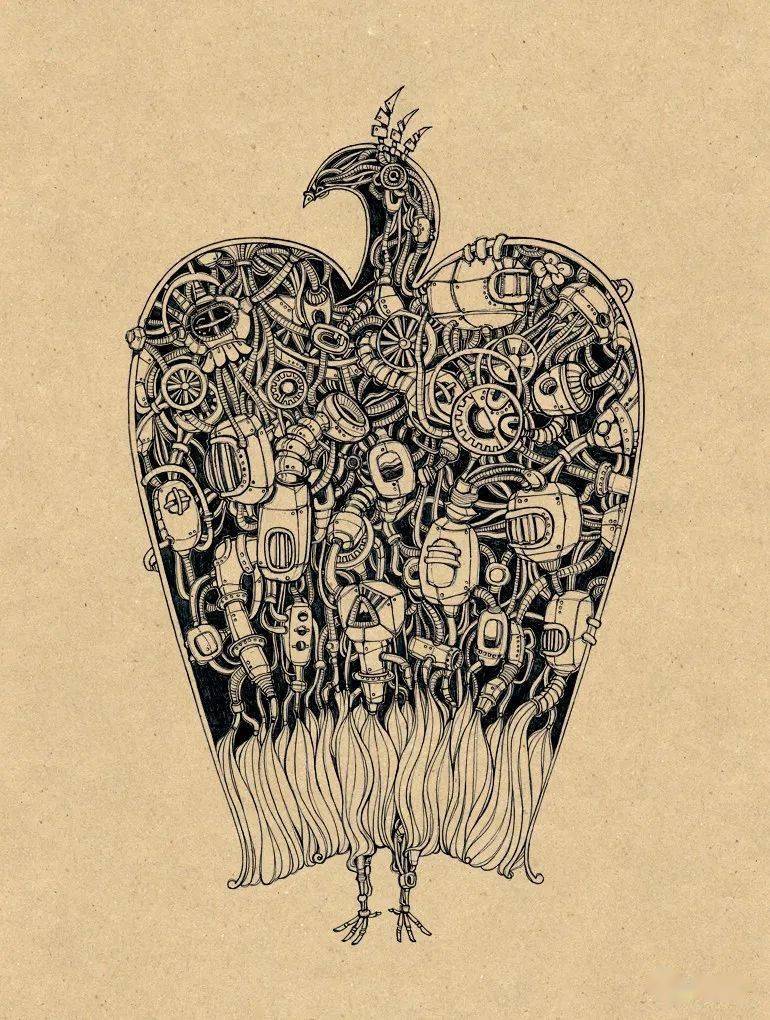 针管笔画出超精致装饰画,太漂亮了_作品