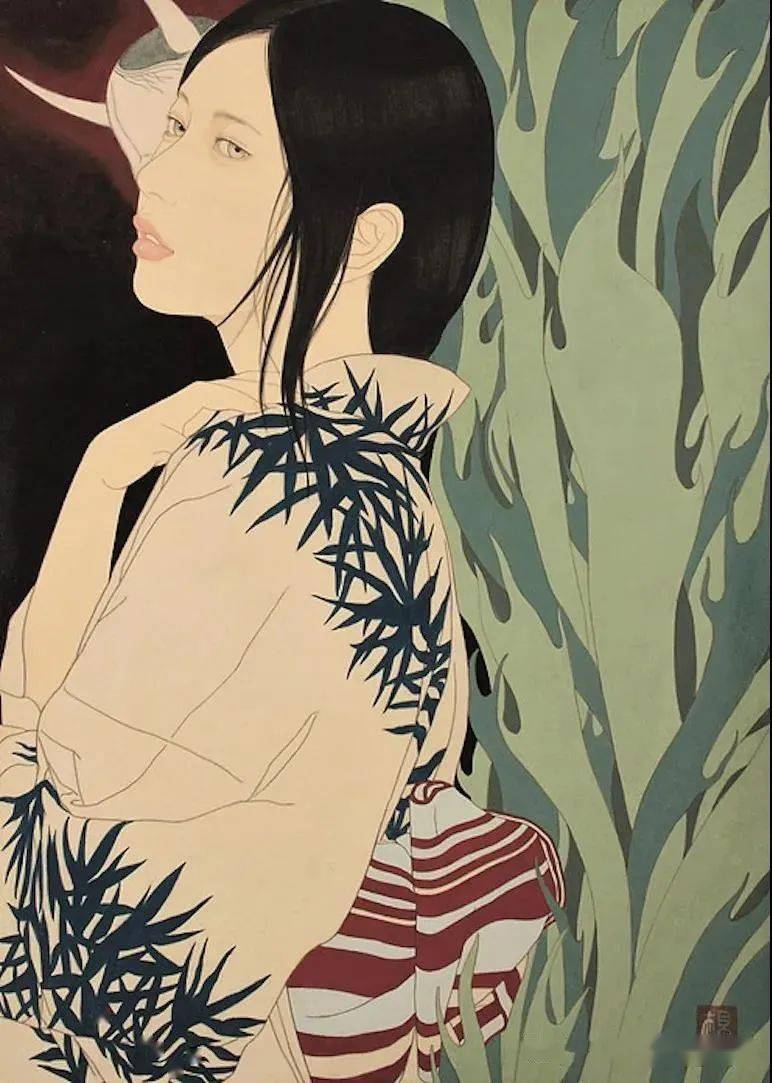 日本现代工笔人物画家九鬼匡规masachikakuki艺术绘画作品