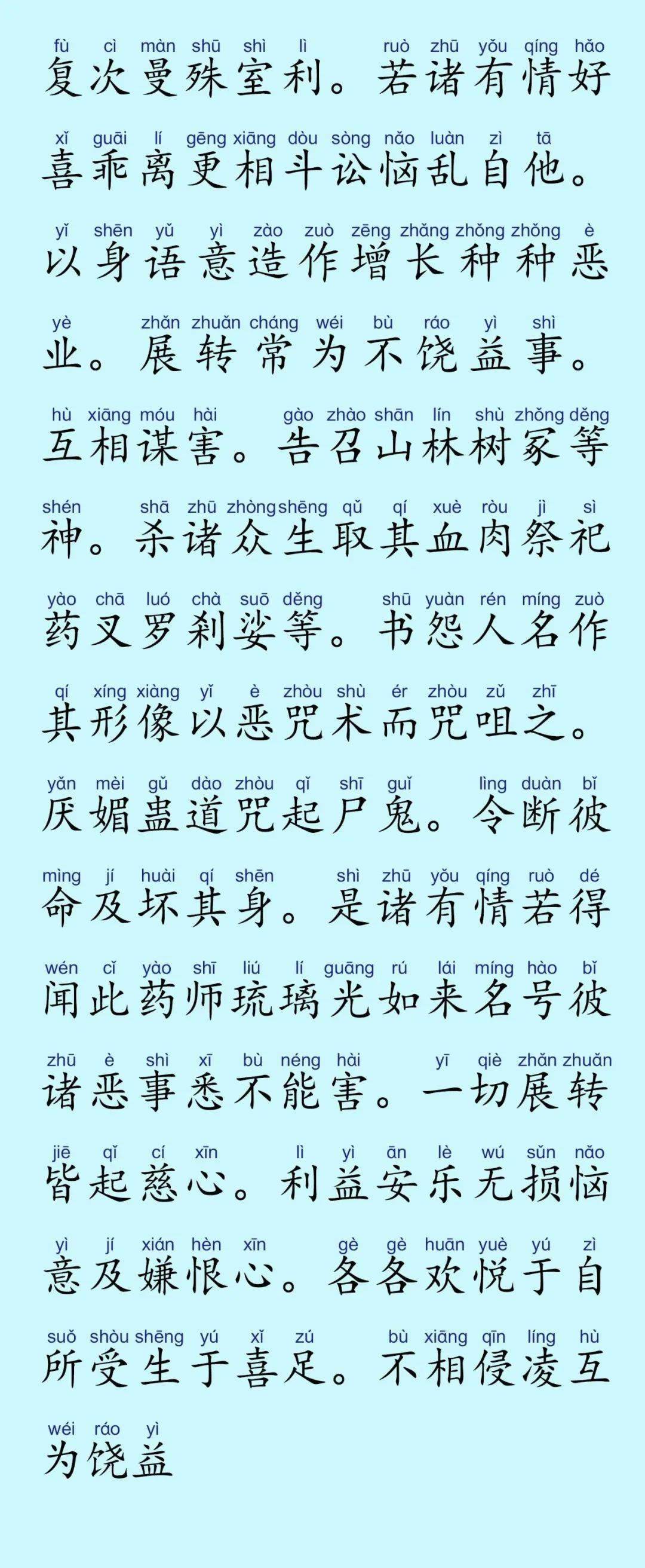 而众生念诵《药师经》,赞叹供养药师如来可以增福延寿,消解解难.