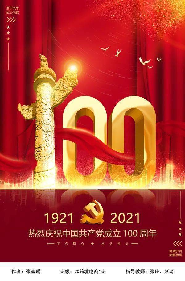 建党100周年海报说明图片
