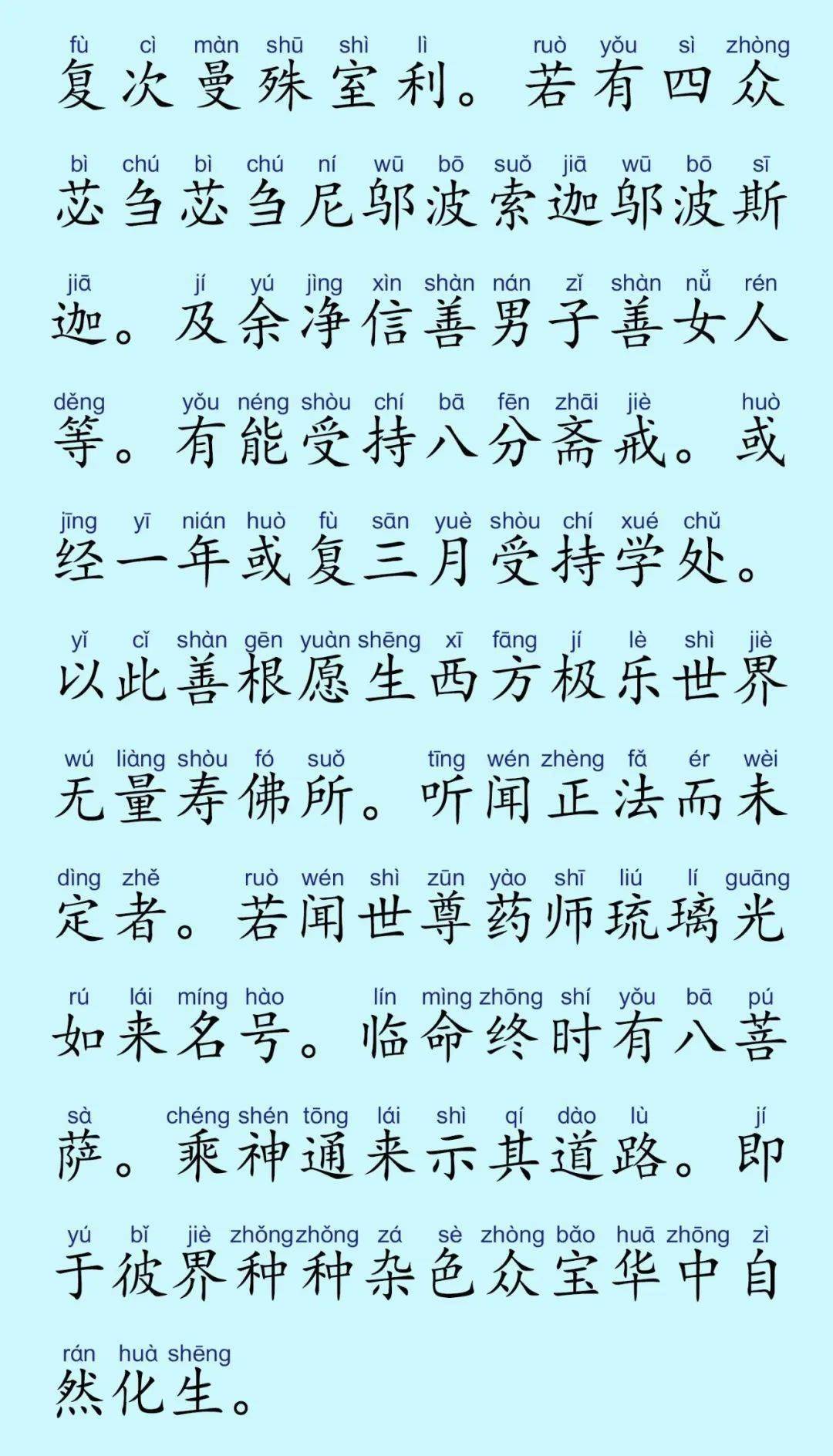 而众生念诵《药师经》,赞叹供养药师如来可以增福延寿,消解解难.