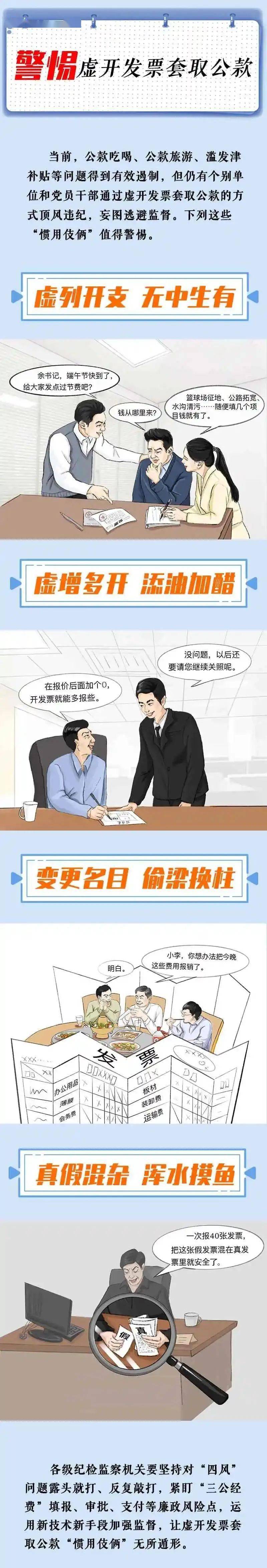 漫画说纪警惕虚开发票套取公款