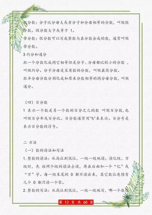 如果您的孩子正小学 请务必把这资料打印1份 6年重点半月学完 数学
