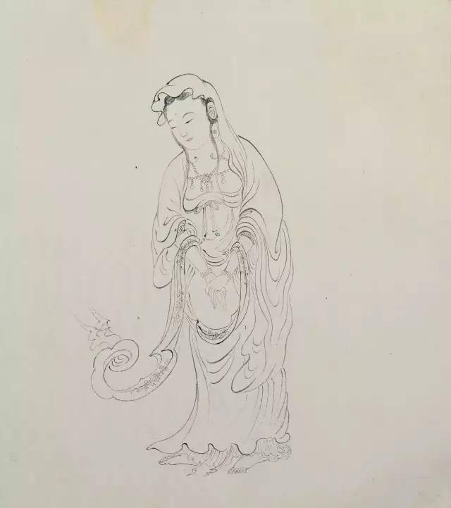 顿挫有力飘逸灵动丁云鹏白描观音图册