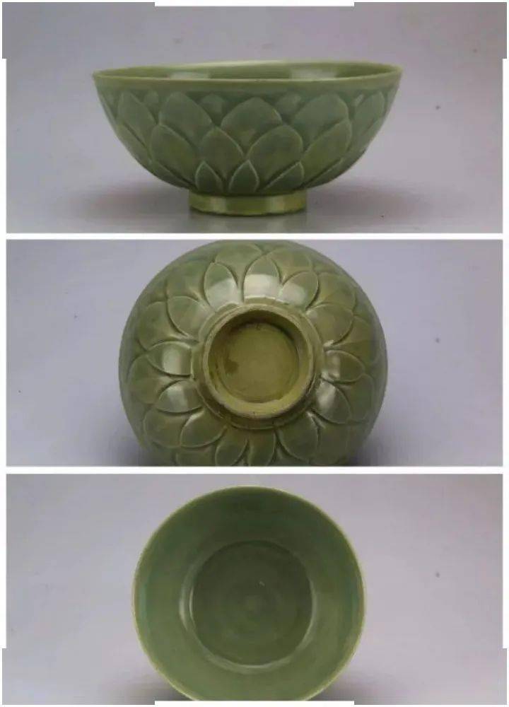 苏韵珍藏｜青釉出芙蓉，谱写荷乡情：青釉四重莲瓣纹碗_莲花