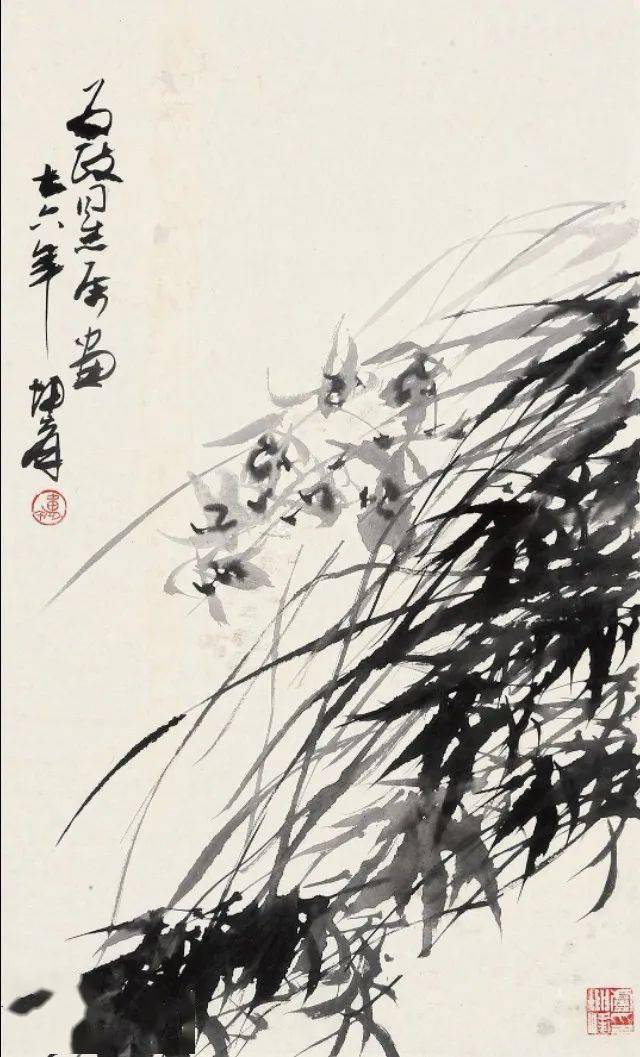 当代画兰名家卢坤峰一笔一叶随手生发