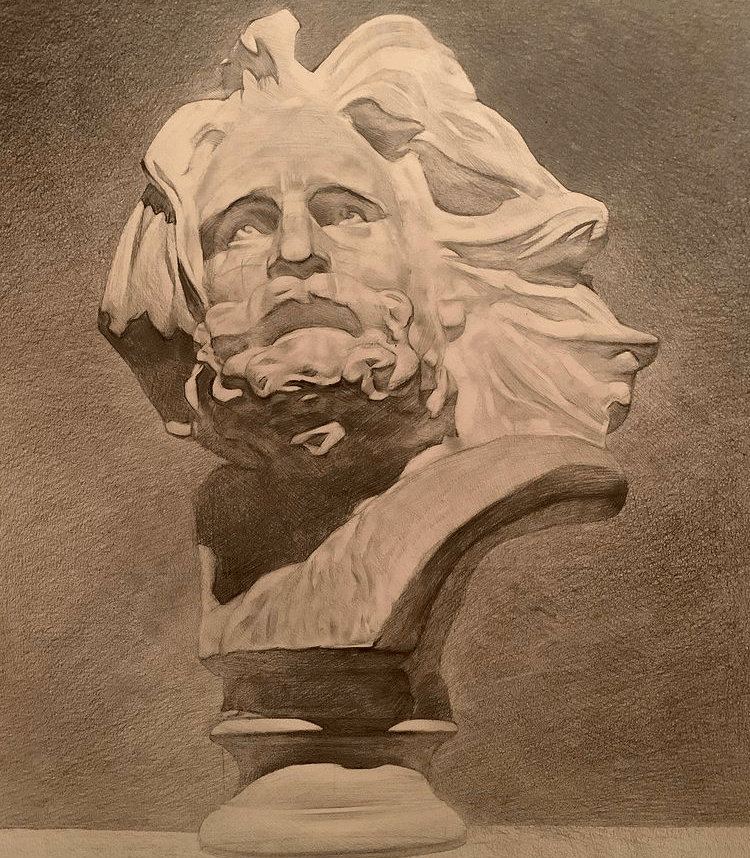 彰显素描功底,美国石膏像素描!