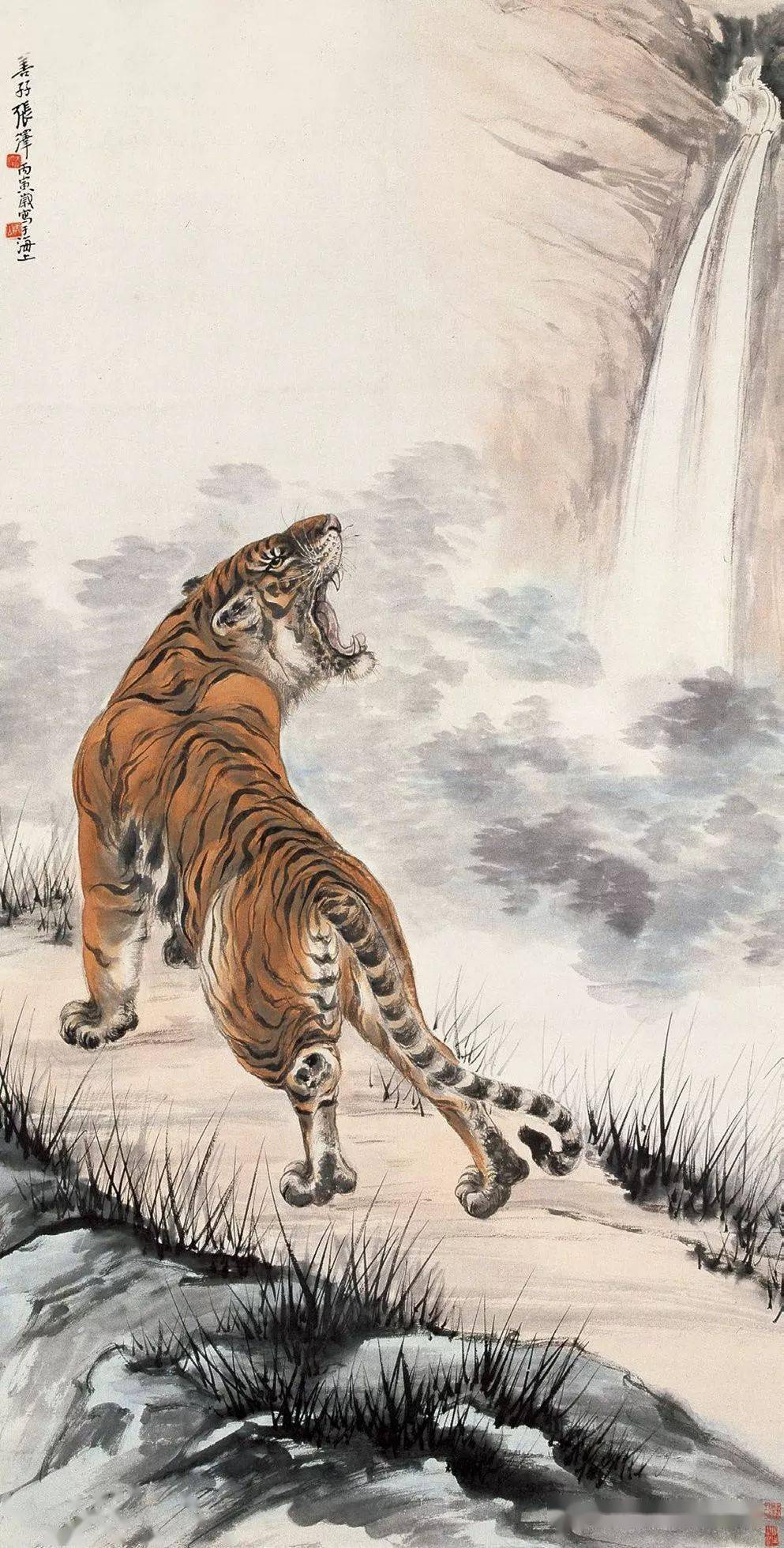 张善孖中国画虎第一人张大千为他立誓不画虎100副精品高清