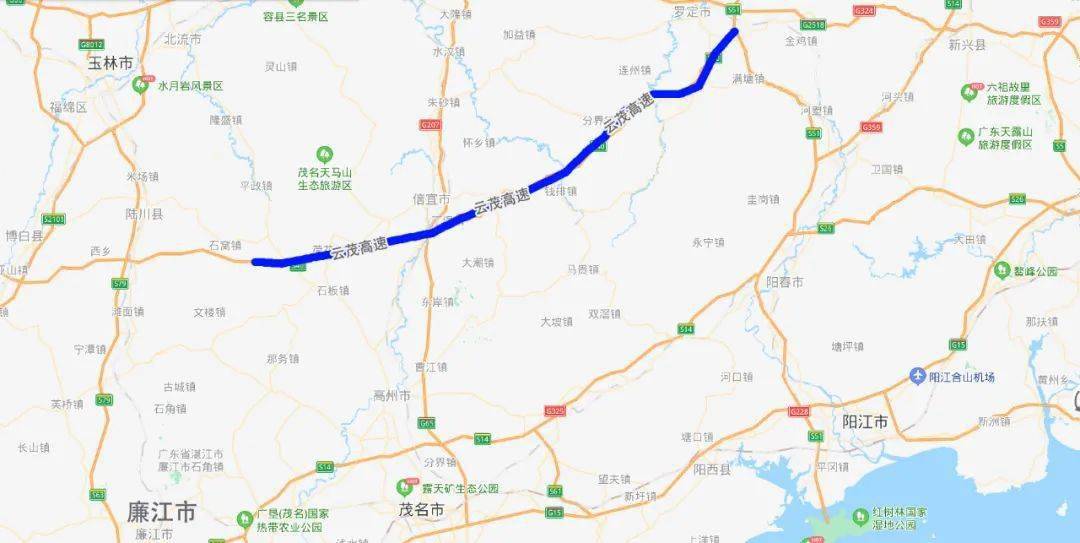 方便外地回廉江又多条线路选择啦云茂高速全线正式通车