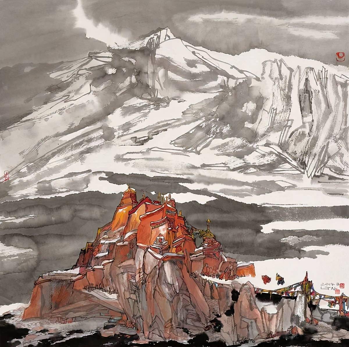 陆天宁的水墨山水江南的清秀雪域高原的厚重