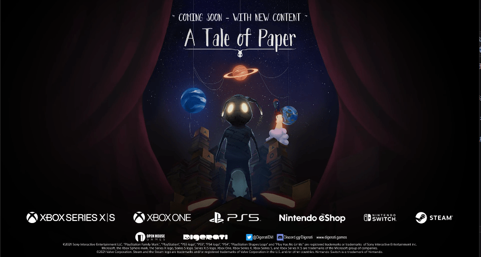 E32021:3D平台解谜游戏《折纸物语》最新宣传片登陆多平台