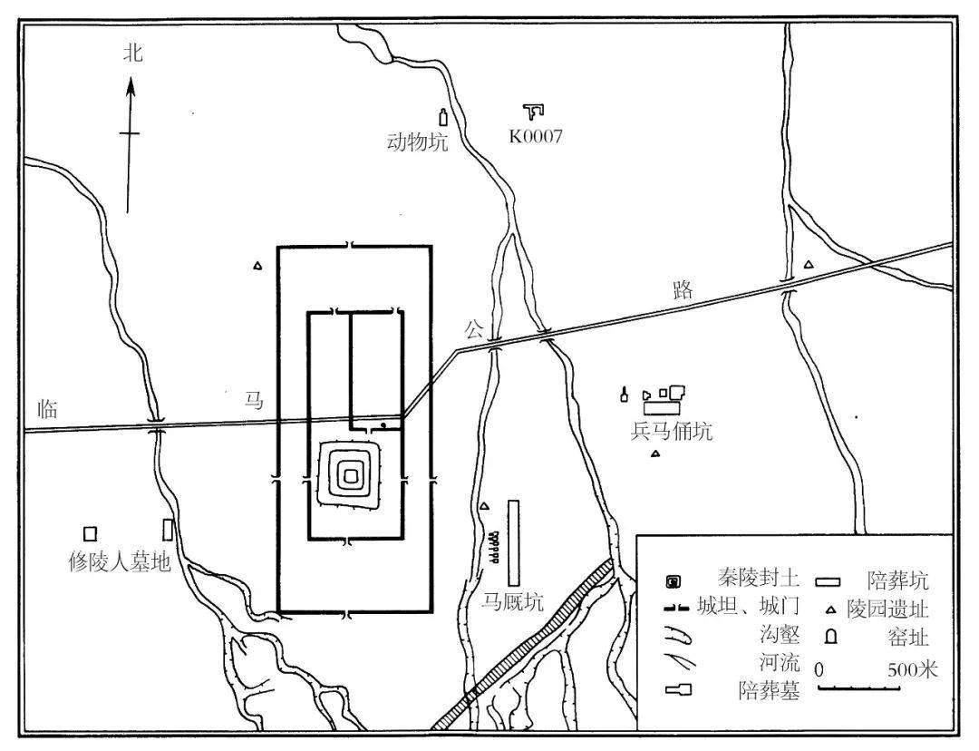 秦始皇陵墓图片地形图图片