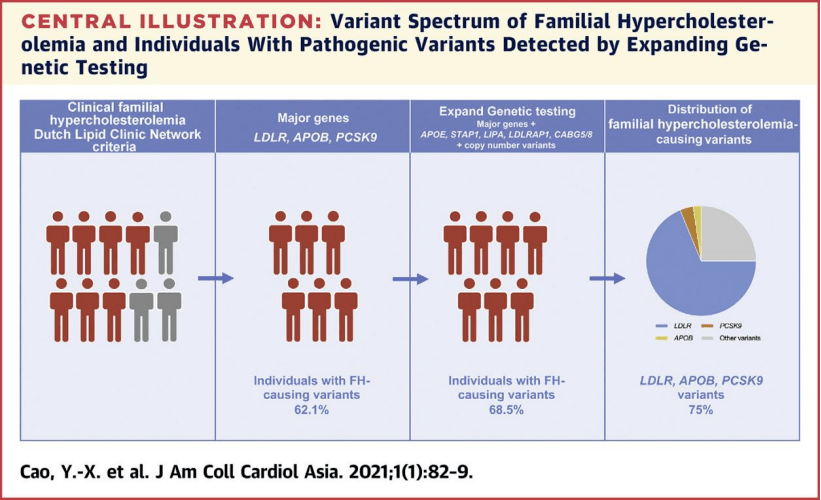 在家族性胆固醇血症患者的初始基因筛查中,必须检测ldlr,apob,pcsk9这