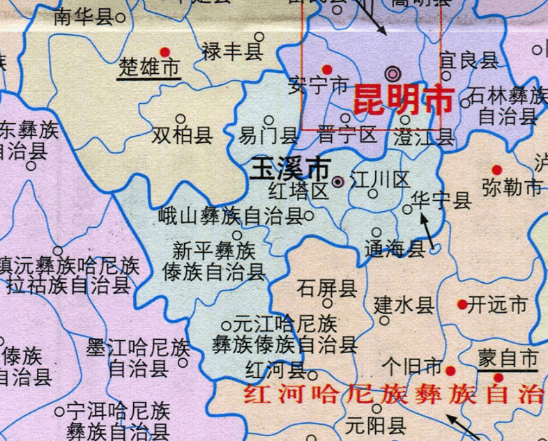 玉溪地区地图全图图片