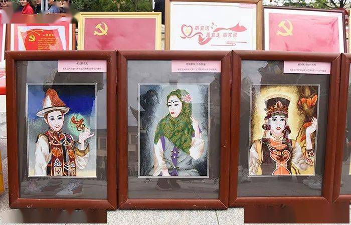 海北127件绣党旗刺绣作品亮相西海镇