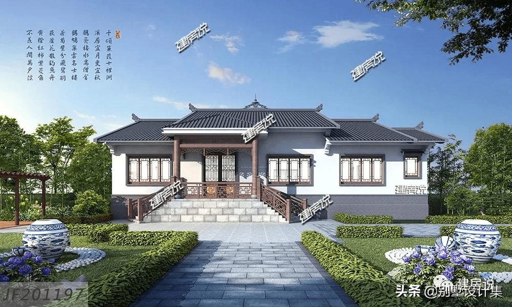 一层中式别墅,一方小院,一点绿意,一小居室,田园雅致惬意生活