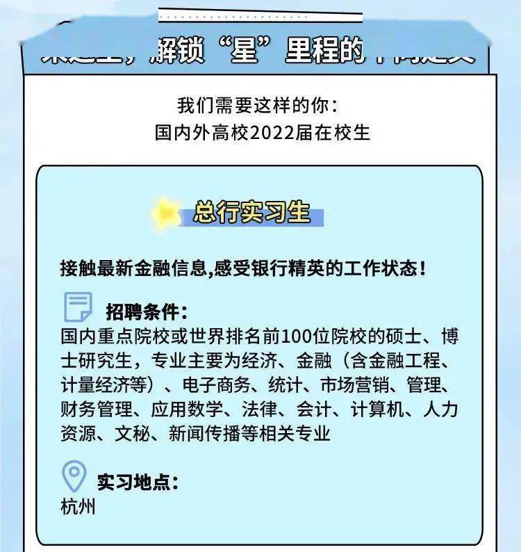 杭州实习生招聘_杭州银行2021年暑期实习生招聘正式启动(2)