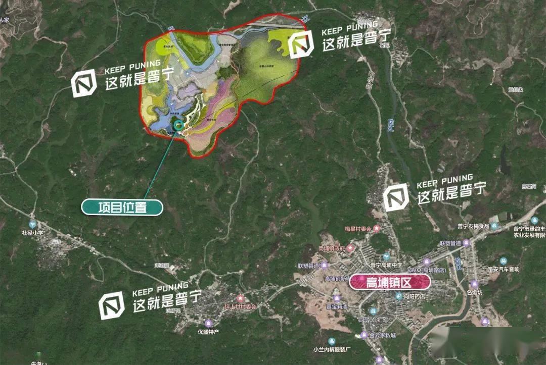 普寧市高埔鎮青梅田園小鎮,用地面積約3000畝.