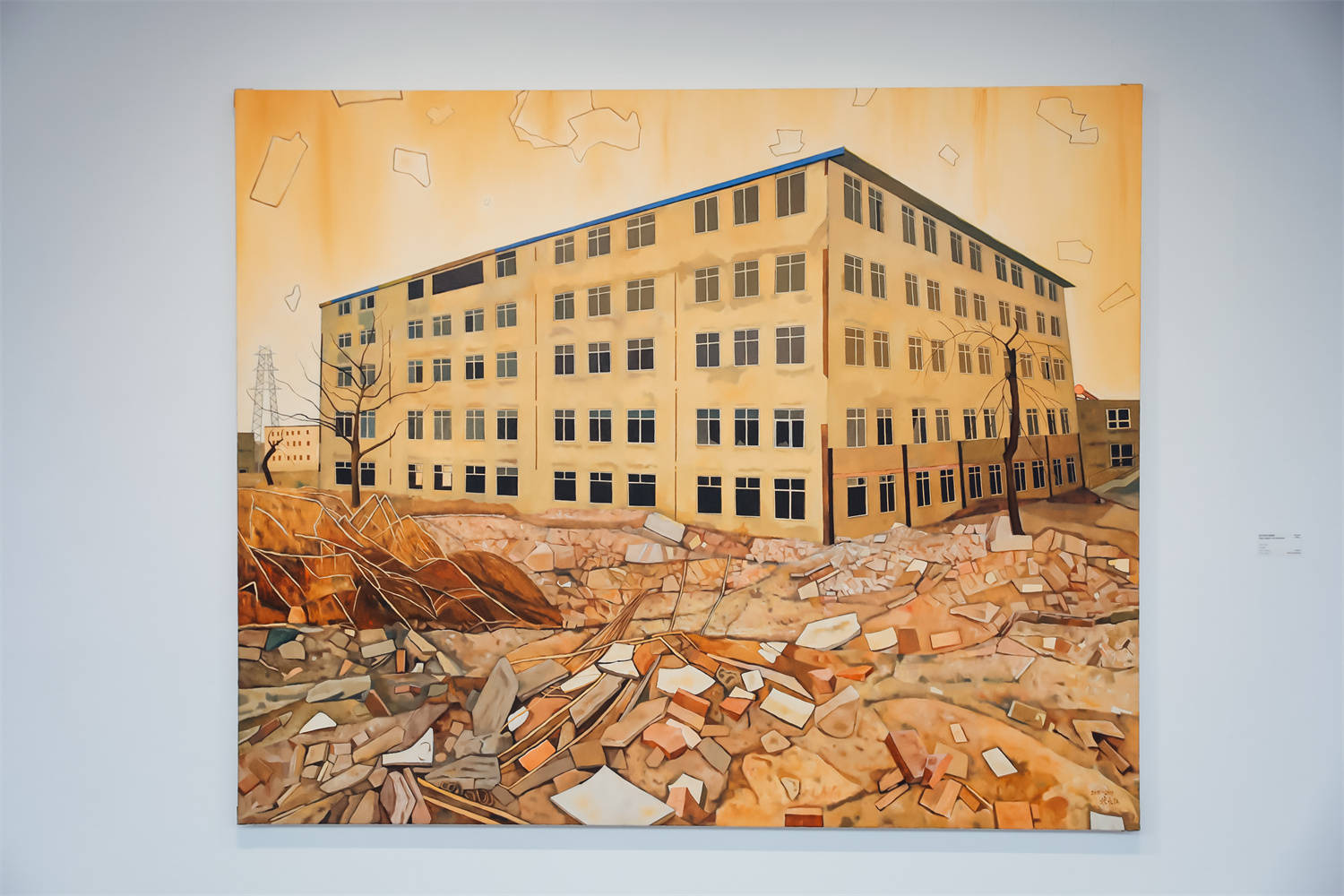 宋永红 《拆迁中的七里渠村》 180x220cm 布面油画 2018-2019缪晓春