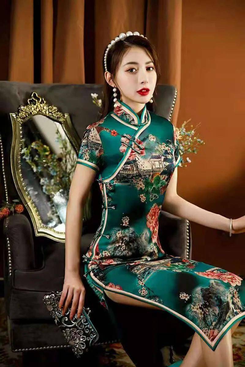 2021夏款旗袍中国色彩流行色最后一个好赞