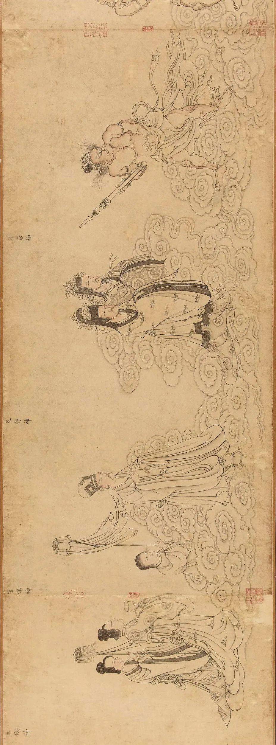 华严法会明代托名李公麟白描长卷华严经变图