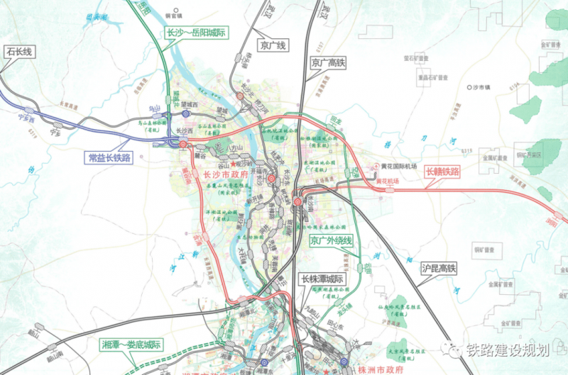 长沙铁路枢纽布置示意图▼