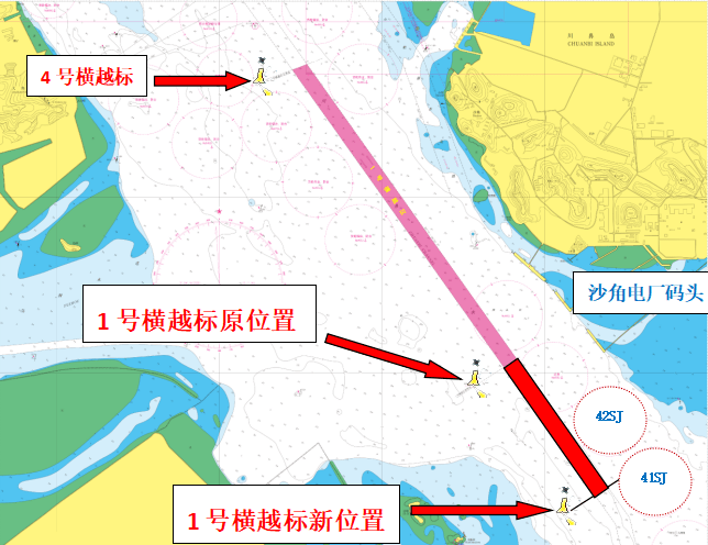 情況 廣州vts轄區內1號橫越區南邊界1號橫越標由原位置(22°43′56