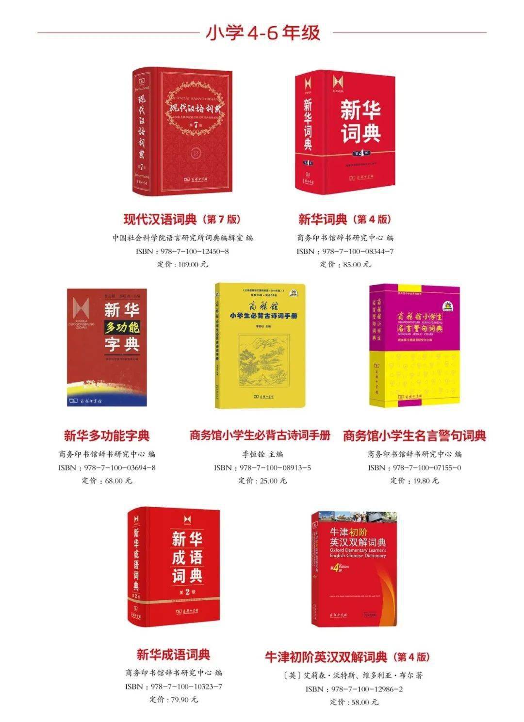 4 6年级字词典推荐目录 商务