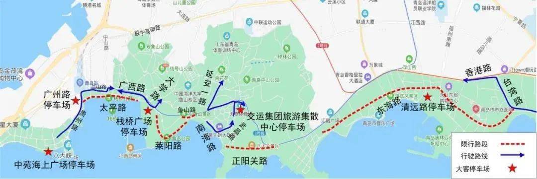 青岛货车限行路段地图图片