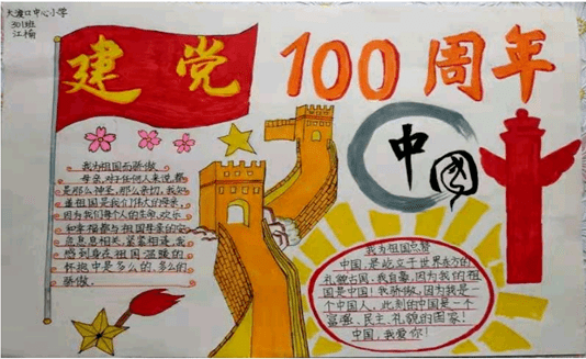 紅領巾跟黨走團市委市少工委組織開展慶祝建黨100週年手抄報評比活動