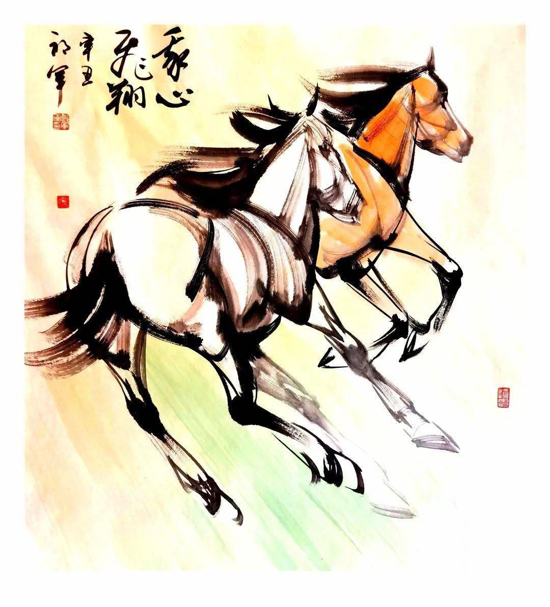 与马共舞当代画家郎军画马精选