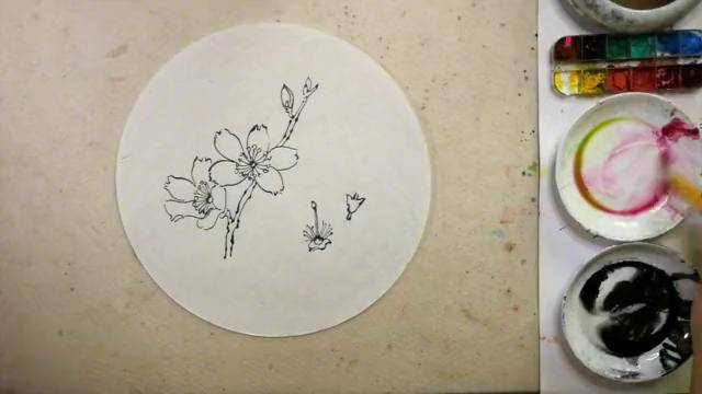 零基础花鸟画花的结构以梨花为例说明续