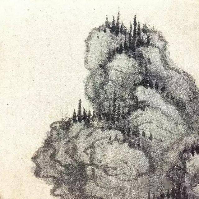 渴笔重墨,大小错落米家云山的大横点,笔头很阔气.各种竖点的变化.